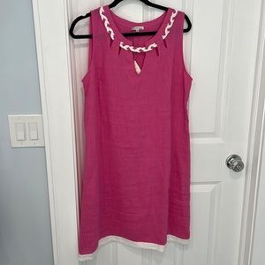 Brand new! pink Italian linen dress. Size large.